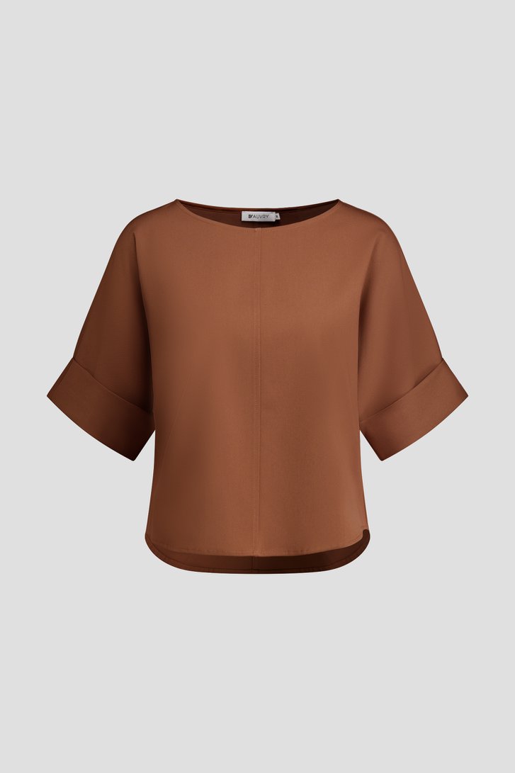 Productfoto 1 van Bruine blouse met 3/4 mouwen door D'Auvry voor Dames