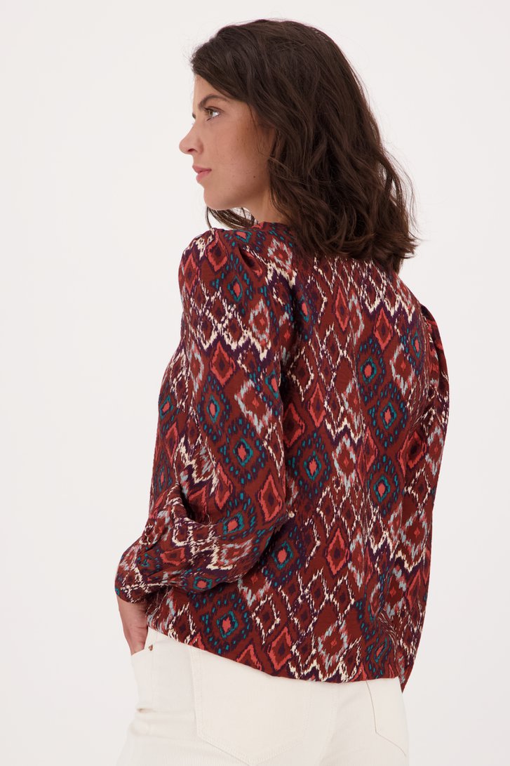 Bruine blouse met geruit patroon van Liberty Loving nature voor Dames