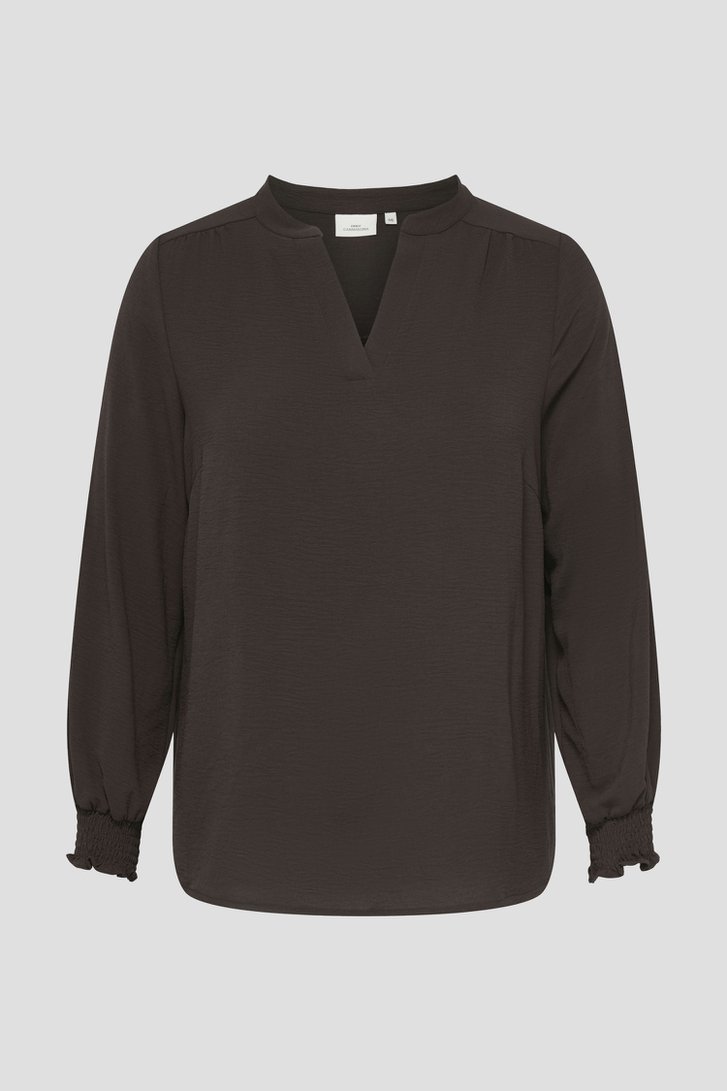 Productfoto 1 van Bruine blouse met V-hals door ONLY Carmakoma voor Dames