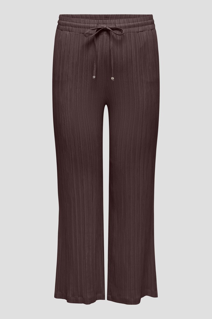 Productfoto 1 van Bruine broek met elastische tailleband door ONLY Carmakoma voor Dames