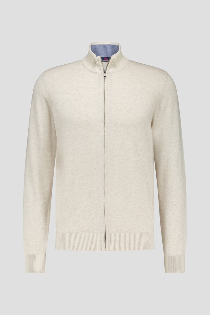 Bruine cardigan met rits van Dansaert Blue voor Heren