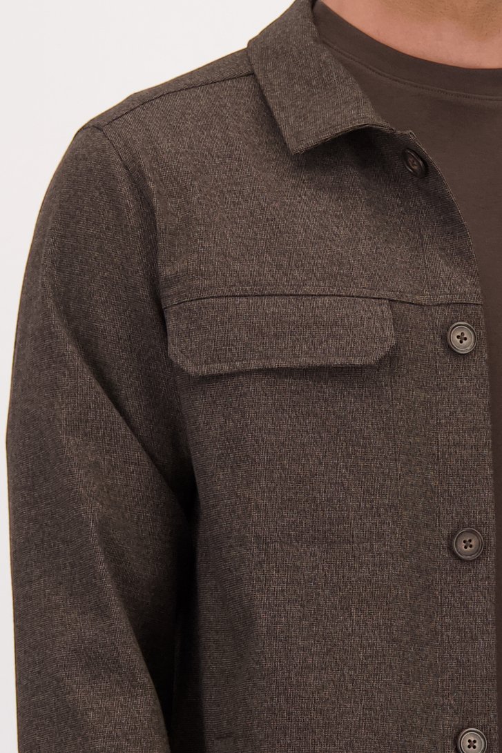 Detail van Bruine casual vest door Upper East voor Heren