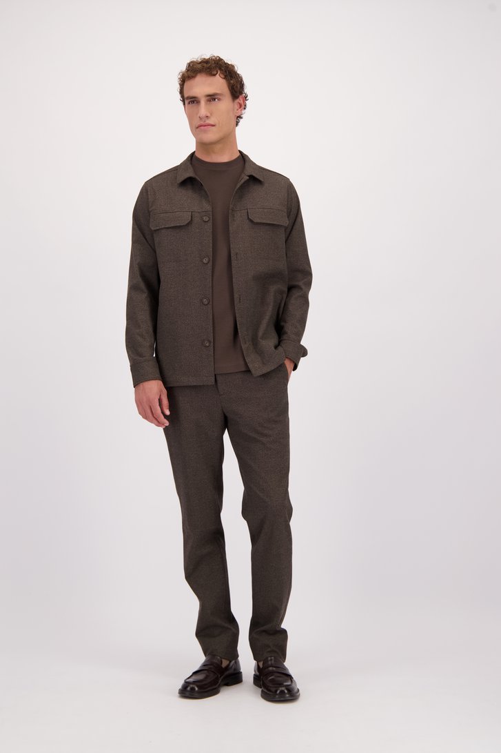 Voorkant van Bruine casual vest door Upper East voor Heren