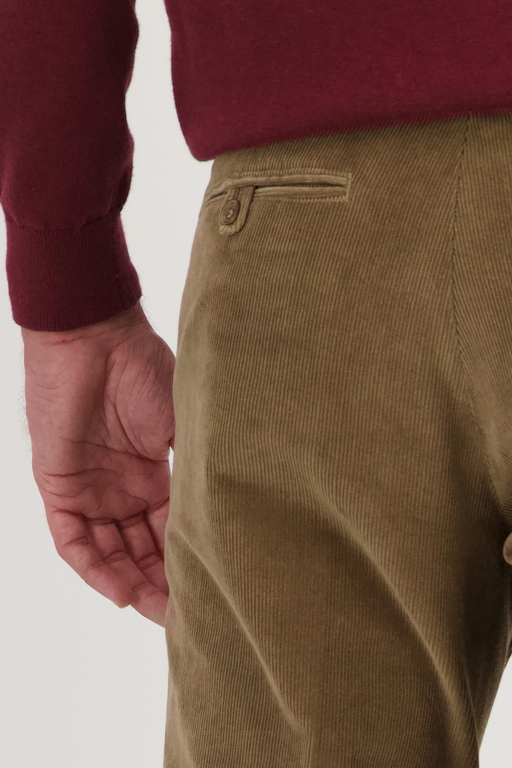 Bruine corduroy broek - Louisiana - Regular fit van Brassville voor Heren
