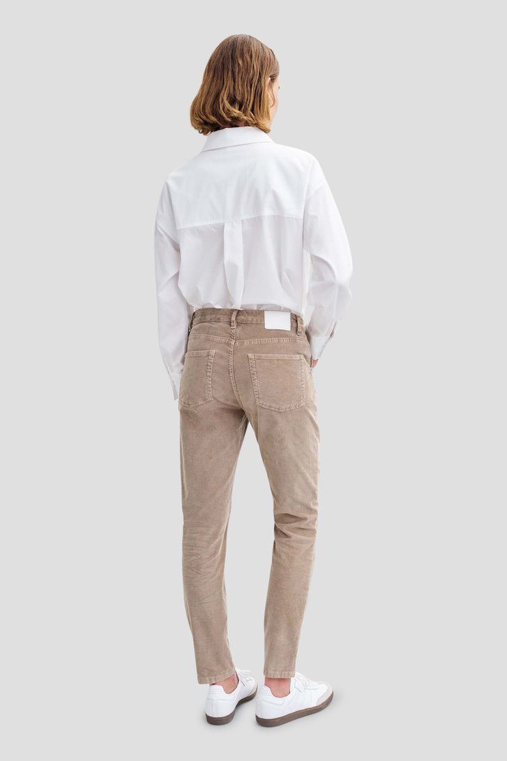 Bruine corduroy broek - Slim fit van Opus voor Dames