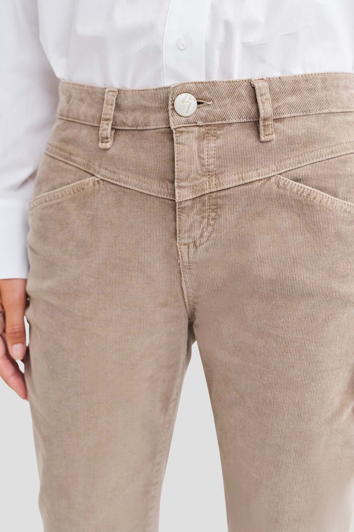 Bruine corduroy broek - Slim fit van Opus voor Dames
