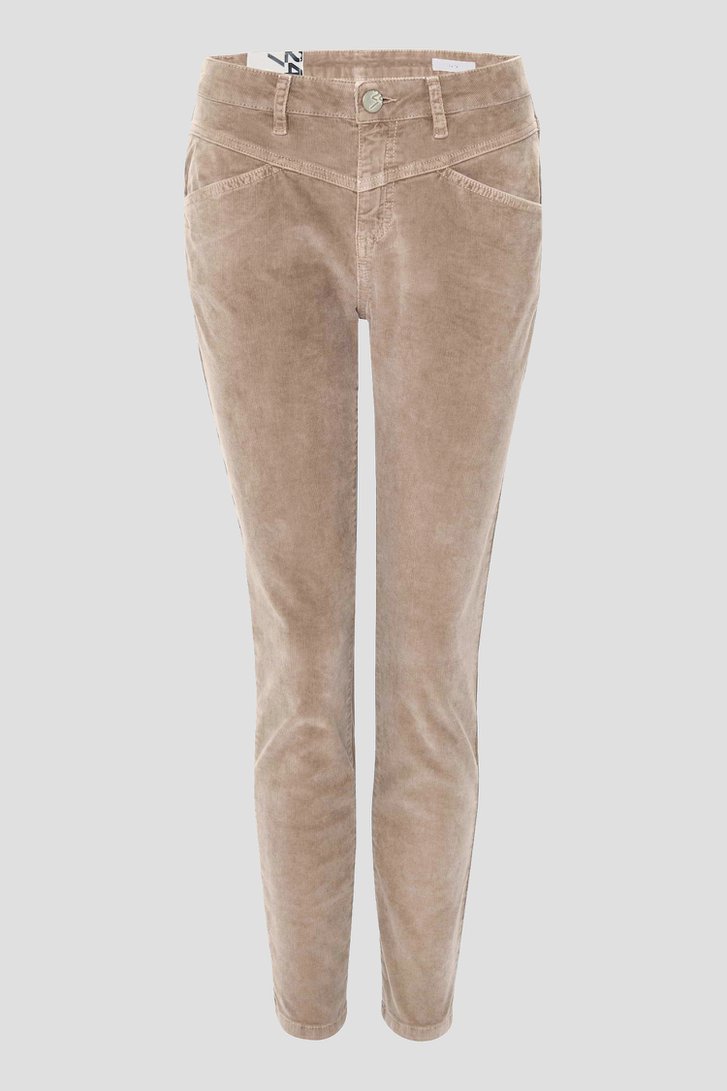 Bruine corduroy broek - Slim fit van Opus voor Dames