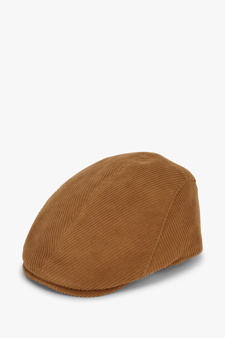 Bruine corduroy flat cap van Michaelis voor Heren