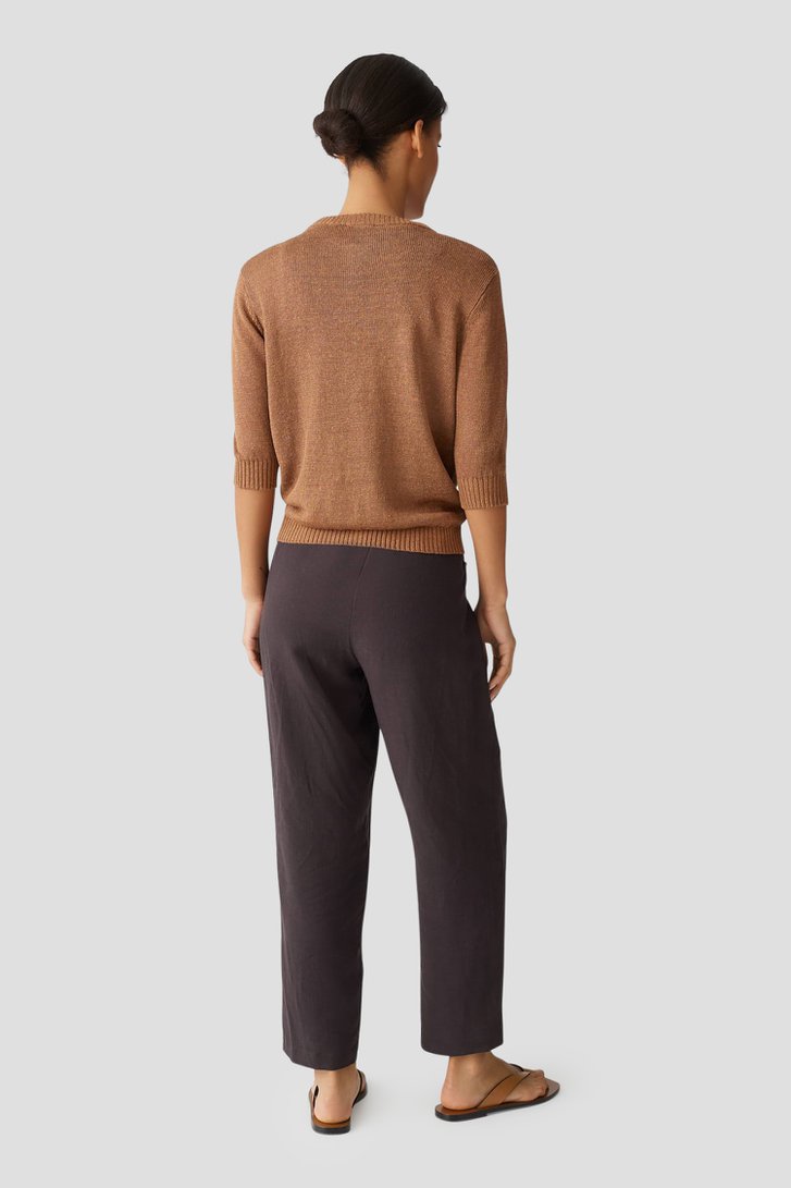 Bruine gebreide cardigan met 3/4 mouwen van Opus voor Dames