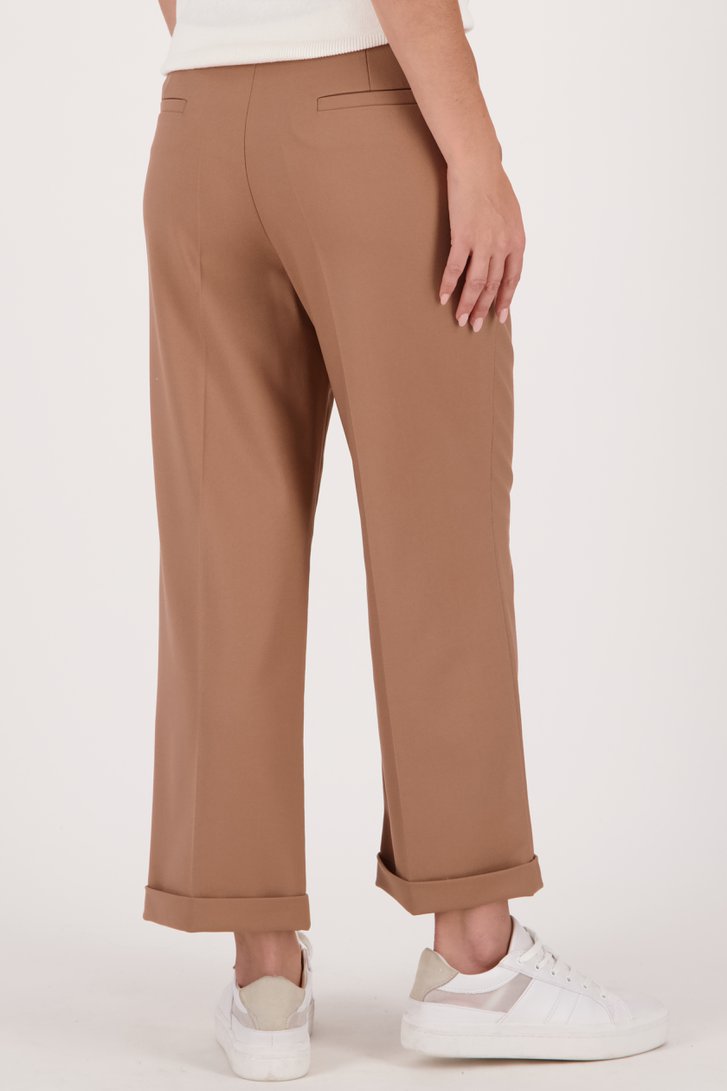 Bruine geklede broek - 7/8 lengte van More & More voor Dames