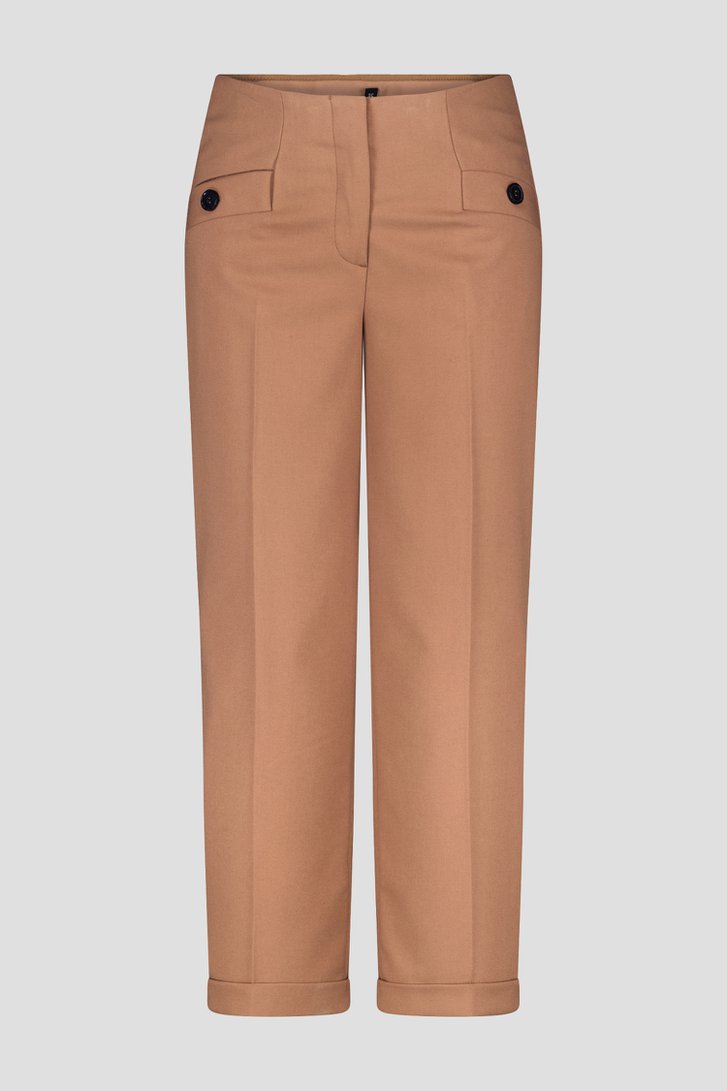 Bruine geklede broek - 7/8 lengte van More & More voor Dames