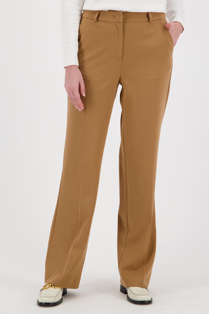 Bruine geklede broek - straight fit van Liberty Island voor Dames
