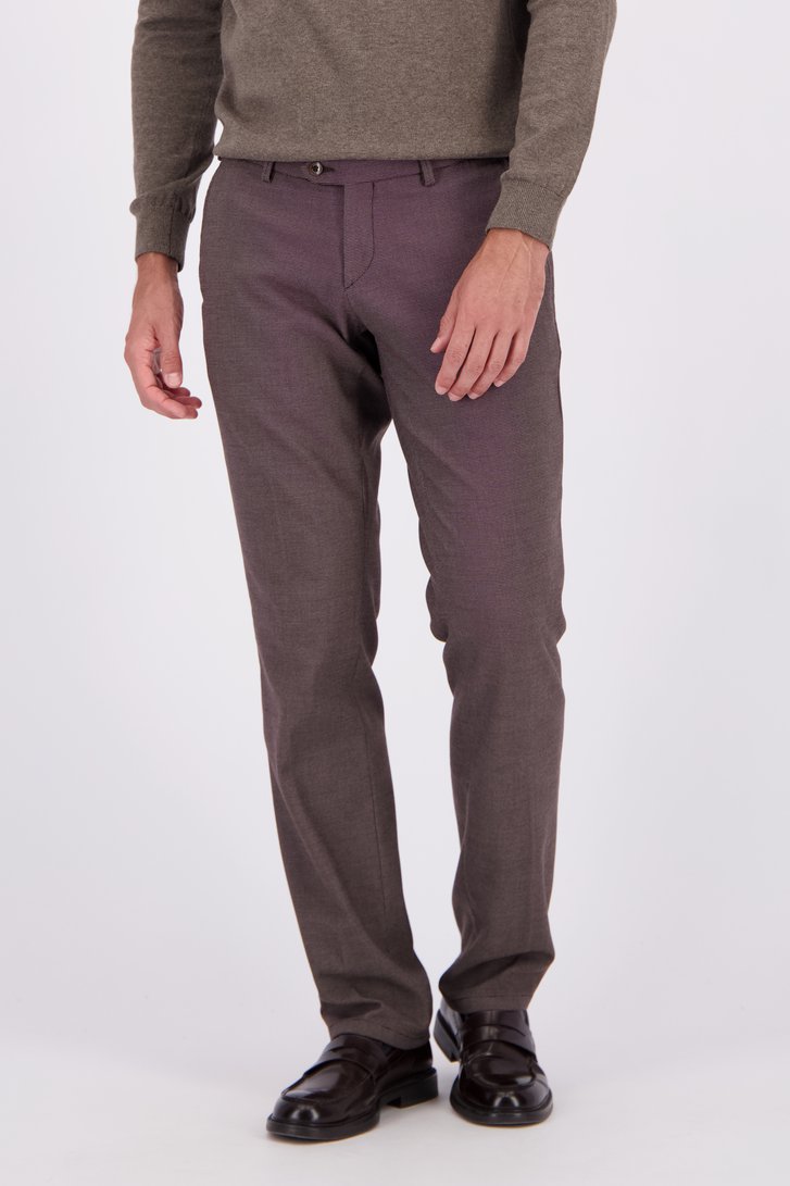 Voorkant van Bruine gemêleerde chino - Louisiana - Regular fit door Brassville voor Heren