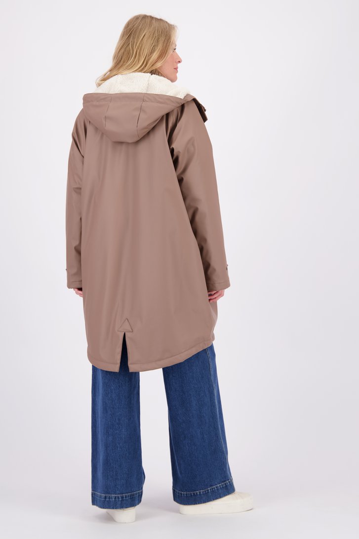 Achterkant van Bruine halflange regenjas door Liberty Island voor Dames