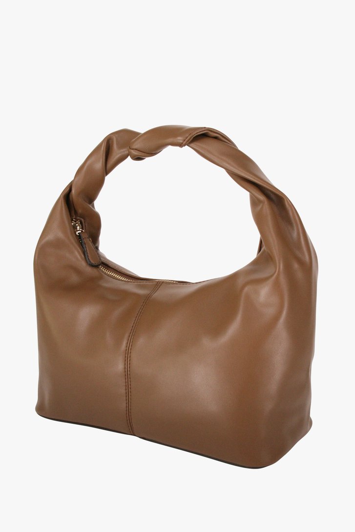 Bruine handtas met gekruld handvat van Modeno voor Dames
