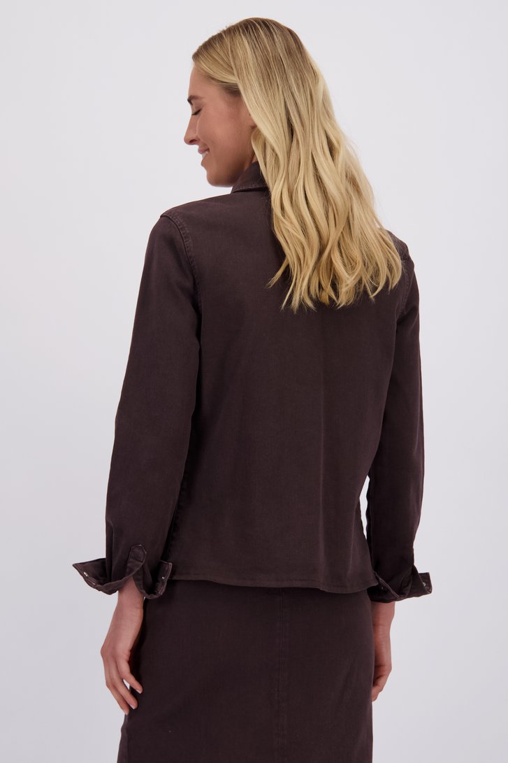 Achterkant van Bruine jeansvest door Liberty Island Denim voor Dames