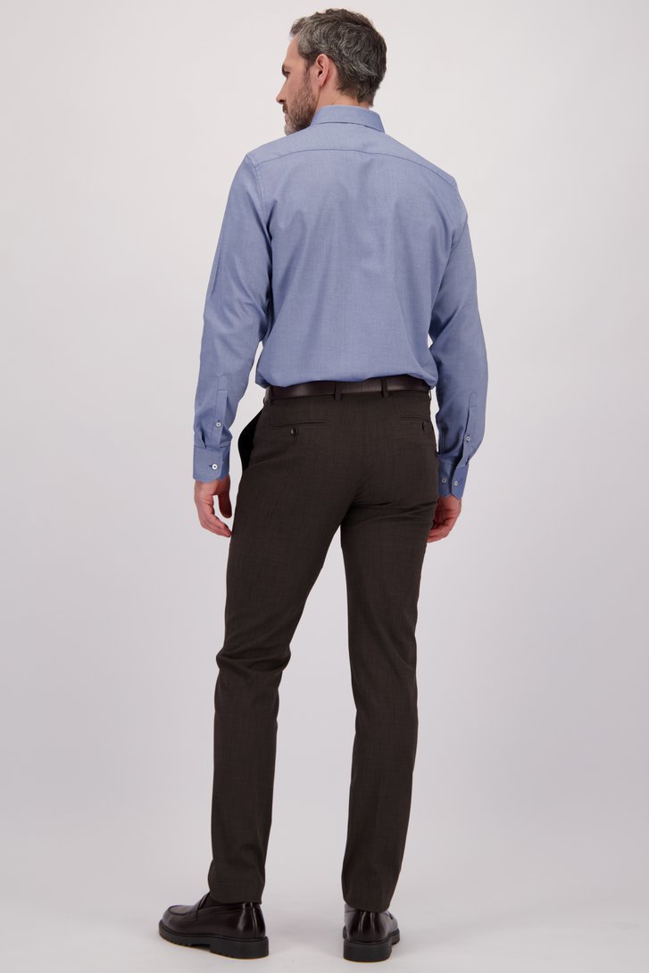 Achterkant van Bruine kostuumbroek - Slim fit - Schmidt door Dansaert Black voor Heren
