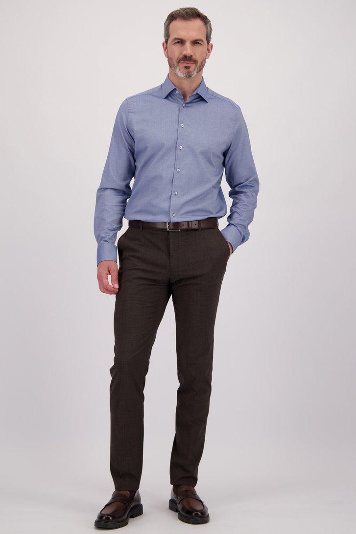 Voorkant van Bruine kostuumbroek - Slim fit - Schmidt door Dansaert Black voor Heren
