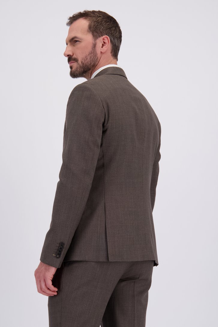 Achterkant van Bruine kostuumvest - slim fit door Dansaert Black voor Heren