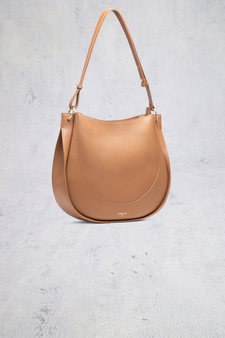 Productfoto 1 van Bruine lederen schoudertas door Crinkles voor Dames