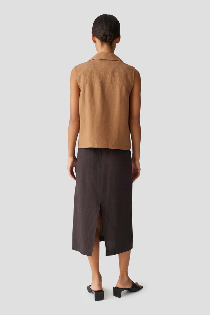 Bruine mouwloze blazer van Opus voor Dames