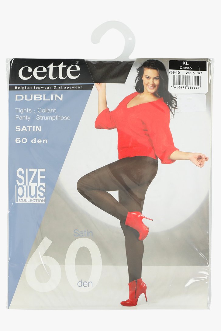 Bruine panty - 60 den - plus size  van Cette voor Dames