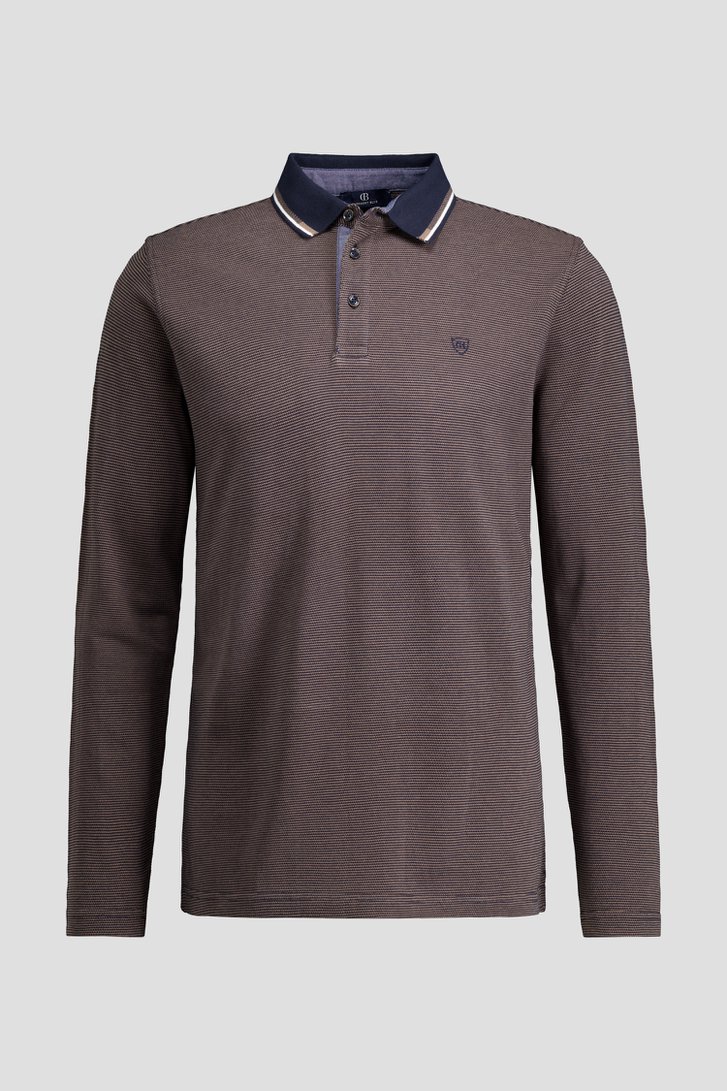 Productfoto 1 van Bruine polo met lange mouwen door Dansaert Blue voor Heren