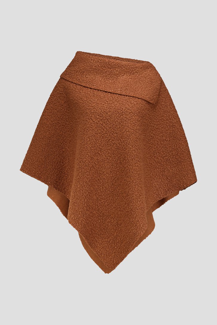Productfoto 1 van Bruine poncho met bouclé look door Modeno voor Dames