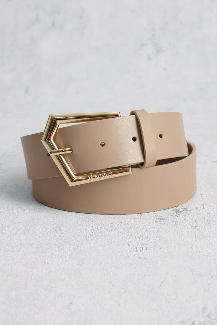 Voorkant van bruine riem met gouden gesp door D'Auvry voor Dames