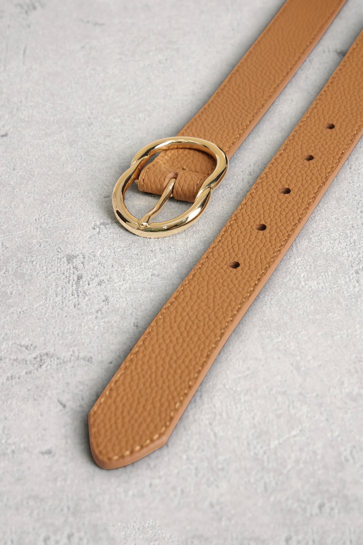 Bruine riem met gouden gesp van Liberty Island voor Dames
