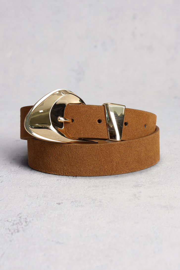 Voorkant van Bruine riem met suède look door Louise voor Dames