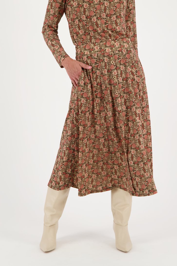 Bruine rok met bloemenprint van Diane Laury voor Dames