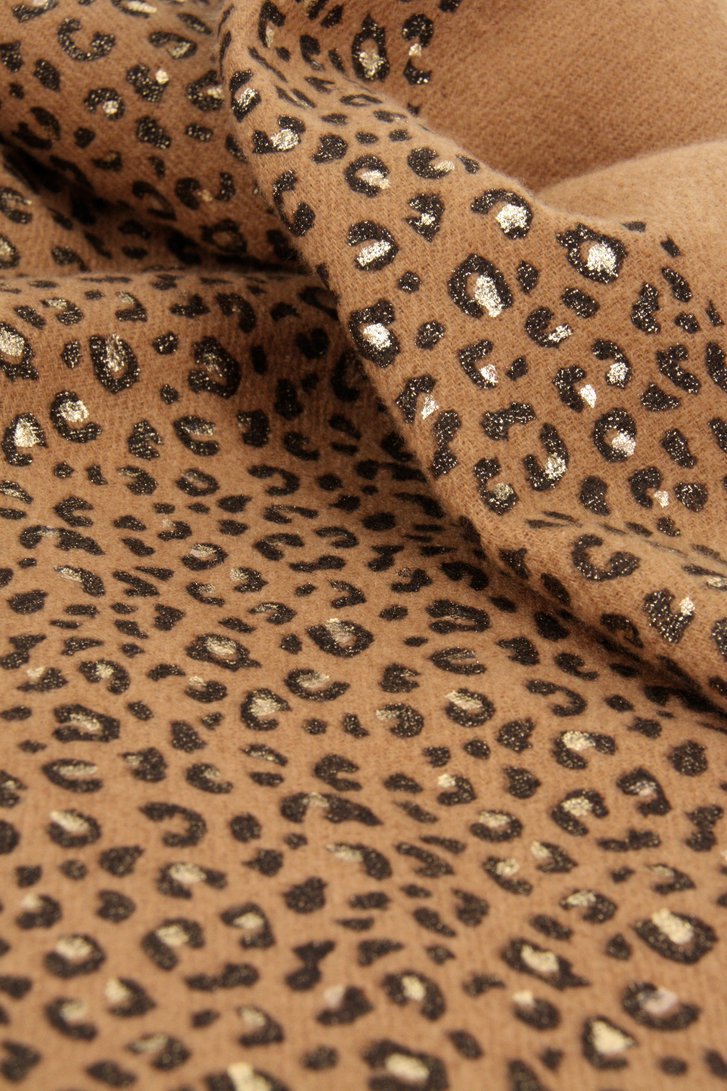 Bruine sjaal met gouden leopard print van Liberty Island voor Dames