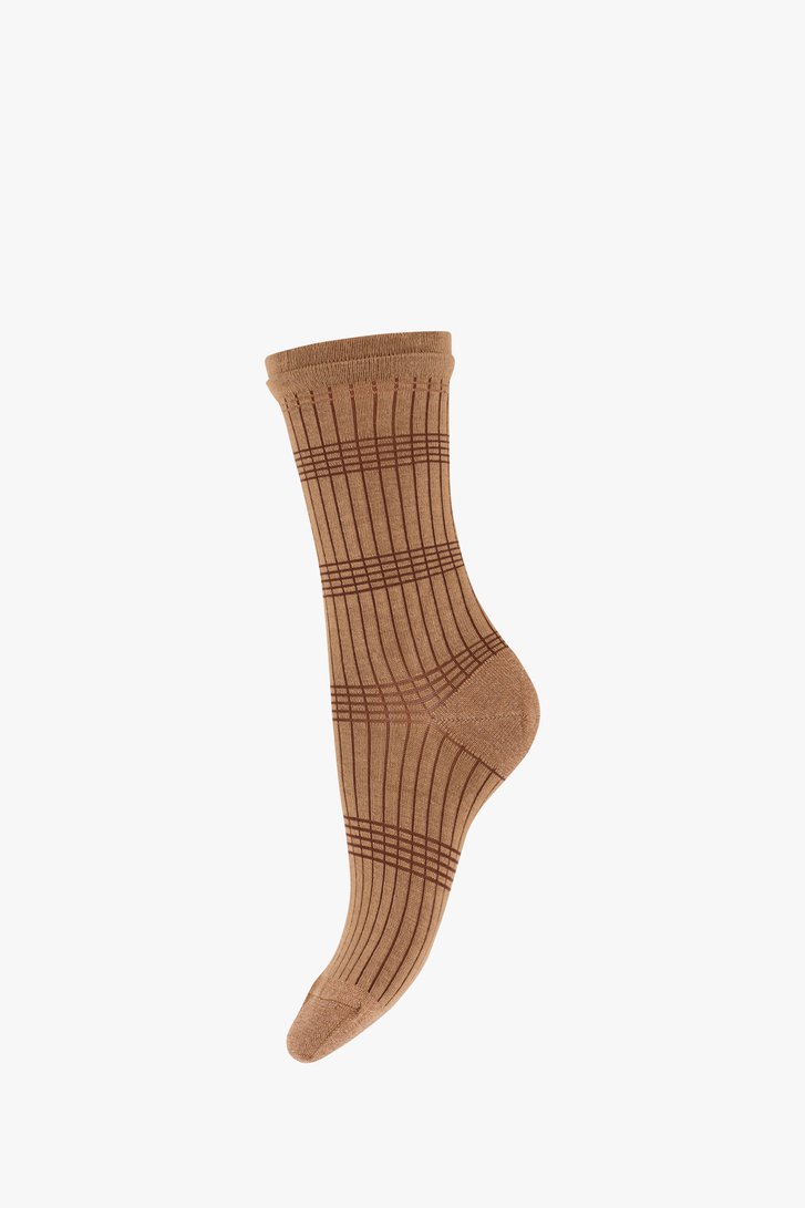 Bruine sokken met streepjes