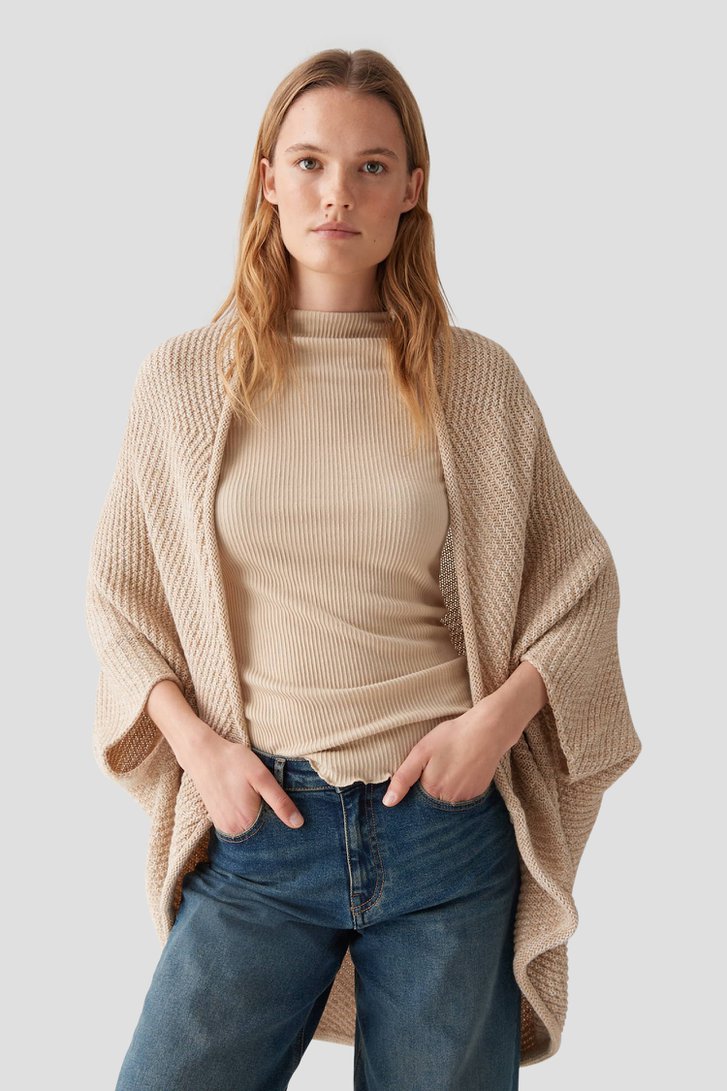 Le devant de Cape tricotée beige de Opus pour Femmes