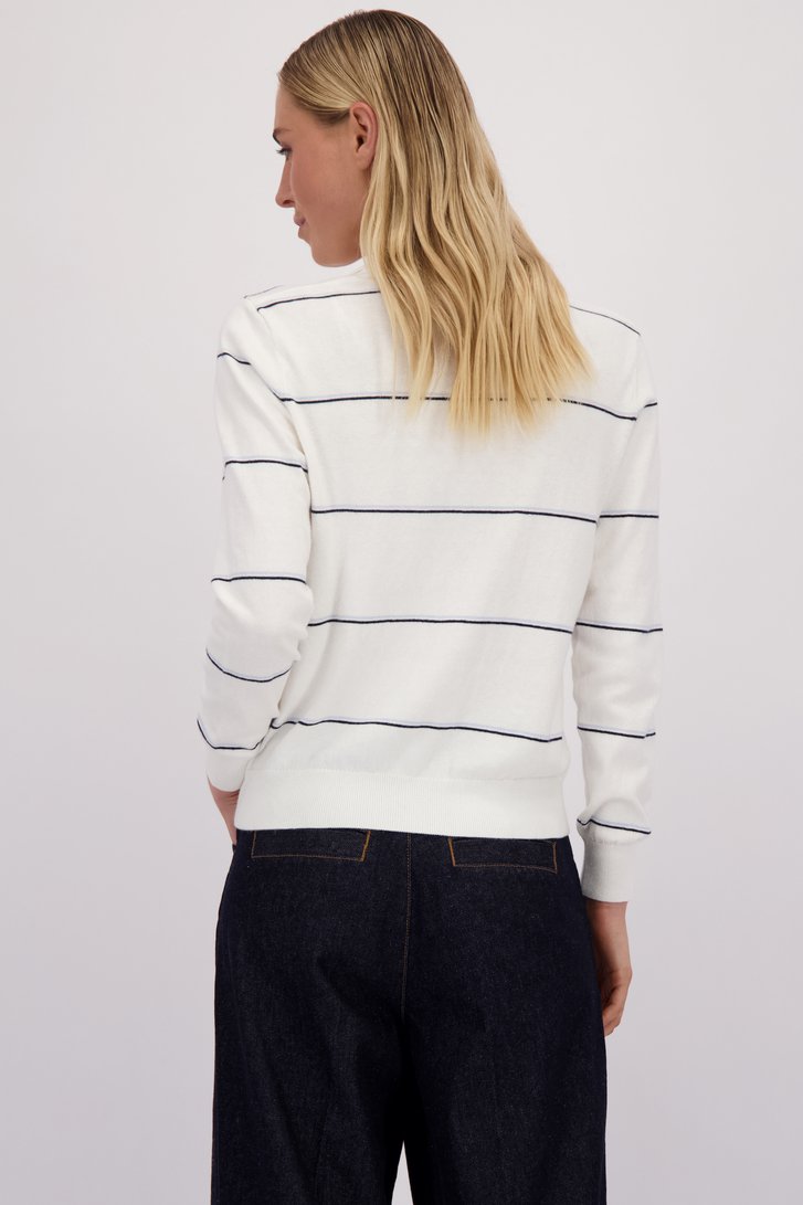 Le dos de Cardigan à col avec rayures de Liberty Island pour Femmes