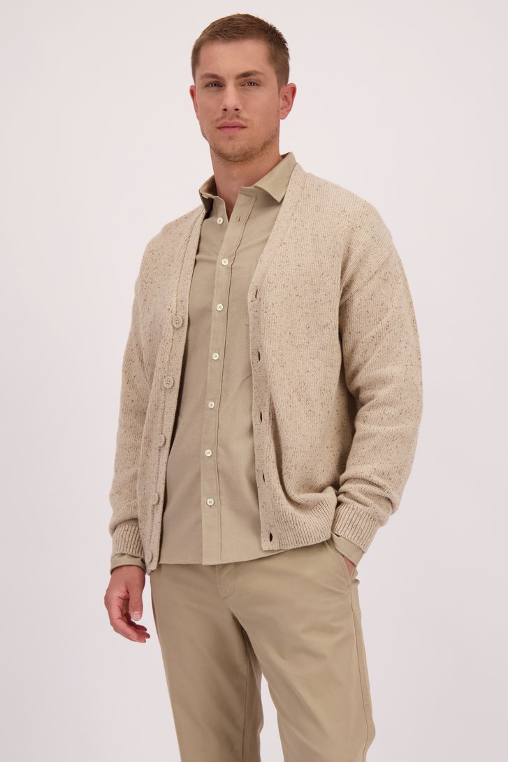 Le devant de Cardigan beige à boutons de Casual Five pour Hommes