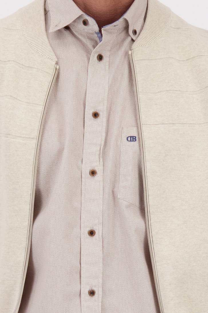 Détail de Cardigan beige à fermeture éclair de Dansaert Blue pour Hommes