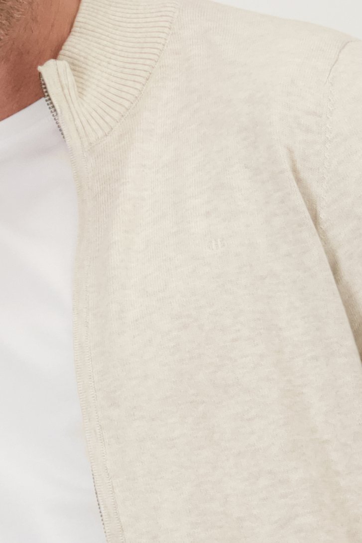 Détail de Cardigan beige avec fermeture éclair de Dansaert Blue pour Hommes