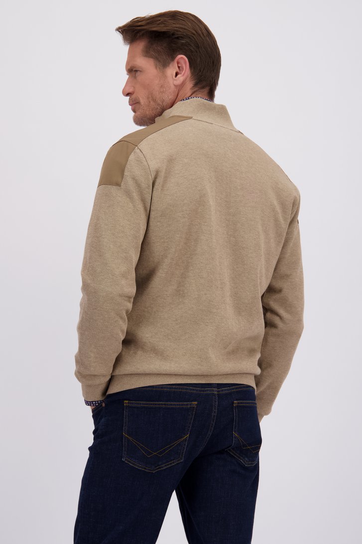 Le dos de Cardigan beige avec fermeture zippée de Dansaert Blue pour Hommes