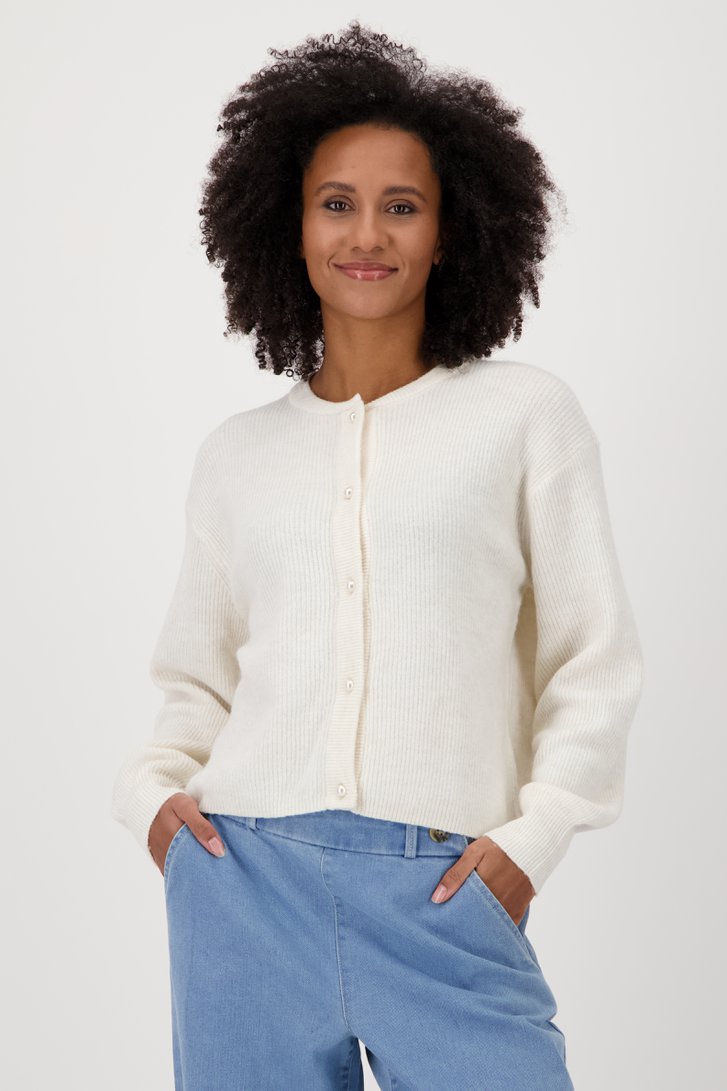 Le devant de Cardigan beige clair avec boutons de perles de JDY pour Femmes