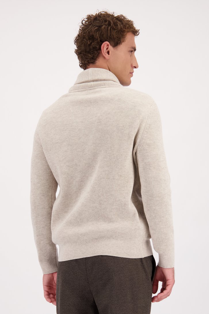 Le dos de Cardigan beige en maille de Upper East pour Hommes