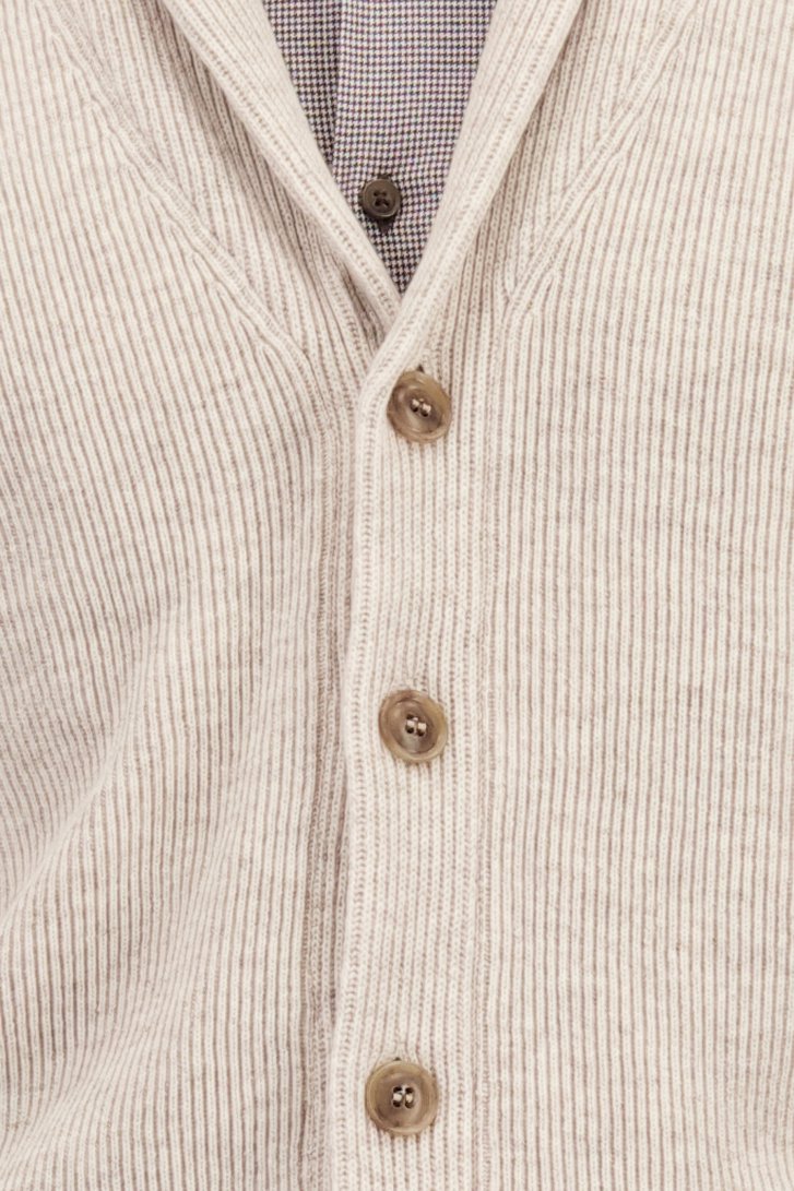 Détail de Cardigan beige en maille de Upper East pour Hommes