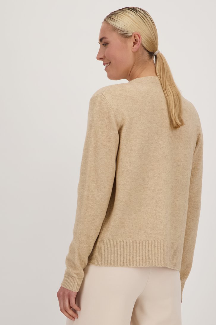 Le dos de Cardigan beige sans boutons de Liberty Island pour Femmes