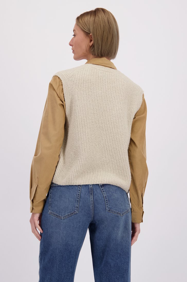 Le dos de Cardigan beige sans manches de Marc O'Polo pour Femmes
