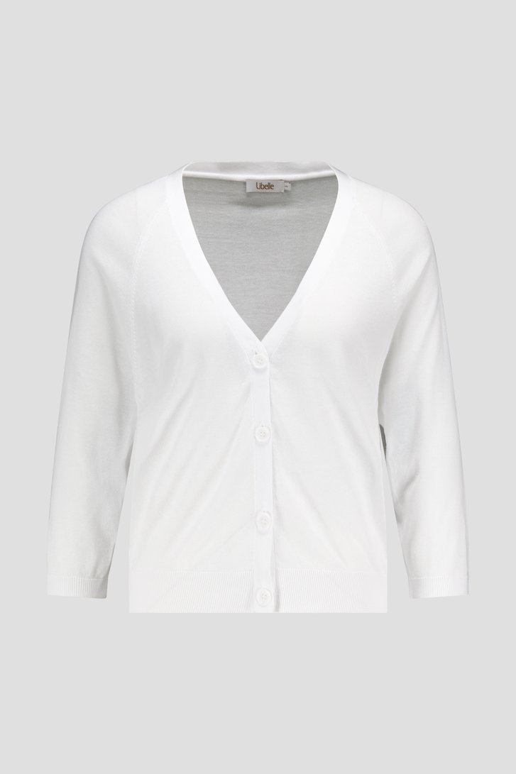 Cardigan blanc à col en V de Libelle pour Femmes