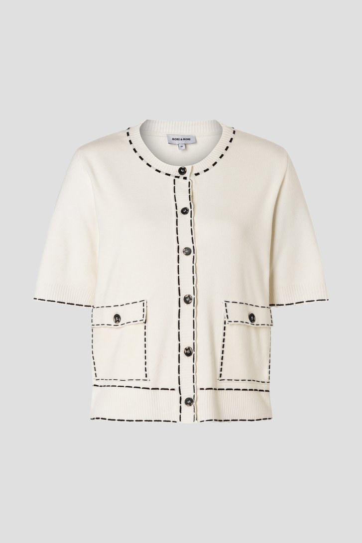 Photo produit 1 de Cardigan blanc à manches courtes de More & More pour Femmes