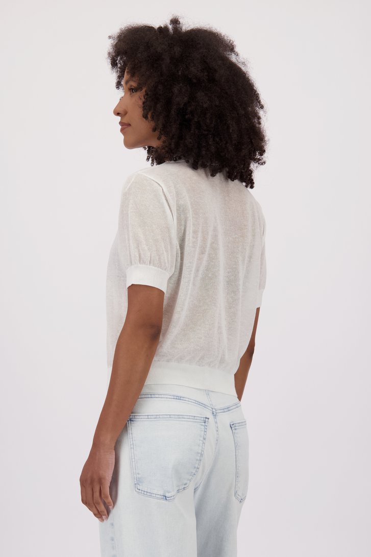 Cardigan blanc en maille fine de Louise pour Femmes