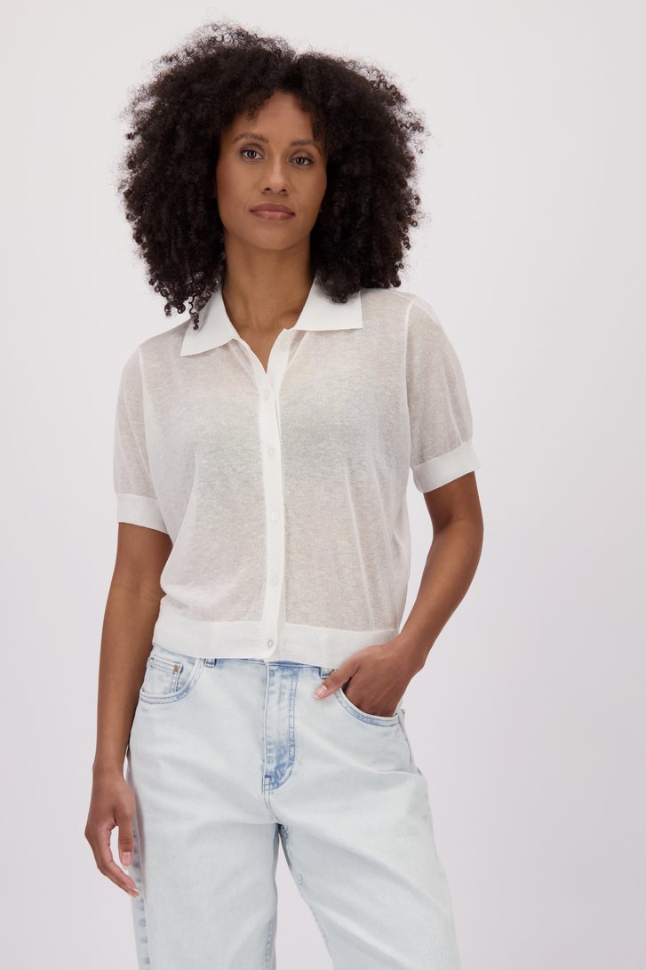 Cardigan blanc en maille fine de Louise pour Femmes
