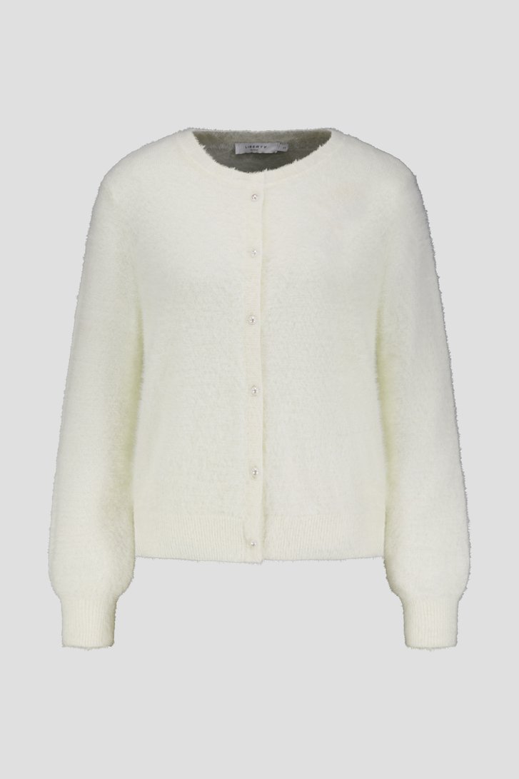 Photo produit 1 de Cardigan blanc en tissu imitation fourrure de Liberty Island pour Femmes